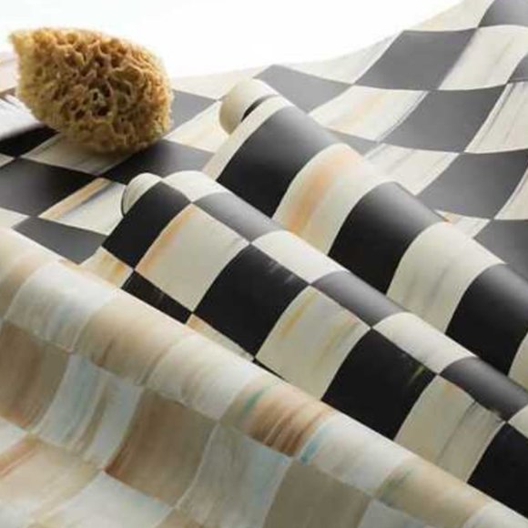 MacKenzie Childs Courtly Check Wallpaper BY the FOOT 12" x 20.5" - Picture 3 of 4